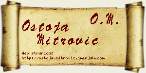 Ostoja Mitrović vizit kartica